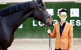 刘力扬受邀国际马术比赛 与冠军马“亲密接触”